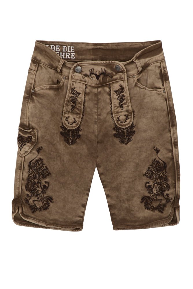 HENRI Vegane Lederhose Herren – Hangowear Trachten-Bermuda für Oktoberfest & Volksfest
