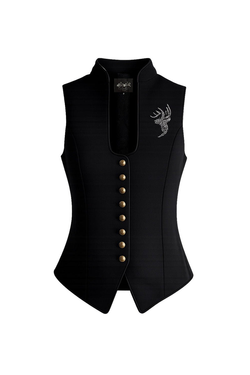 JAMILA SCHWARZ Trachtenjacke Damen – Hangowear Trachten-Blazer Schwarz für Oktoberfest