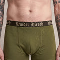 KIRK Herren-Wäsche Oliv Detailansicht am Model – Hangowear