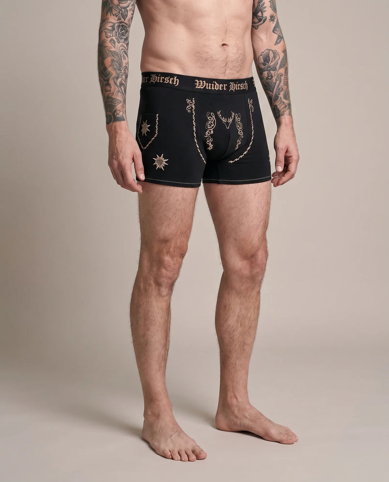 KIRK Herren-Wäsche Schwarz am Model in Bewegung – Hangowear
