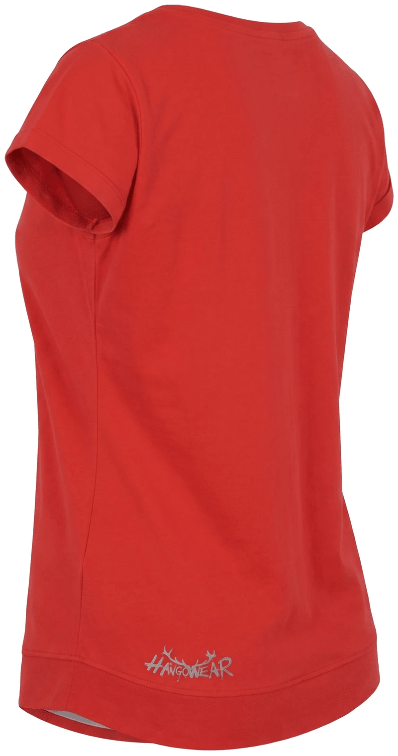 MAJA Damen-Shirt Rot Rückansicht in Trageform – Hangowear