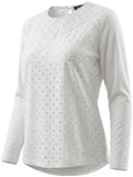 MALENE Damen-Shirt Weiß Vorderansicht in Trageform – Hangowear