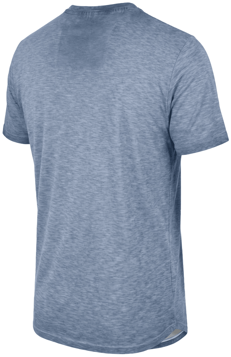 MALTE Herren-Shirt Blau Rückansicht in Trageform – Hangowear