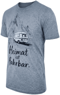 MALTE Herren-Shirt Blau Vorderansicht in Trageform – Hangowear