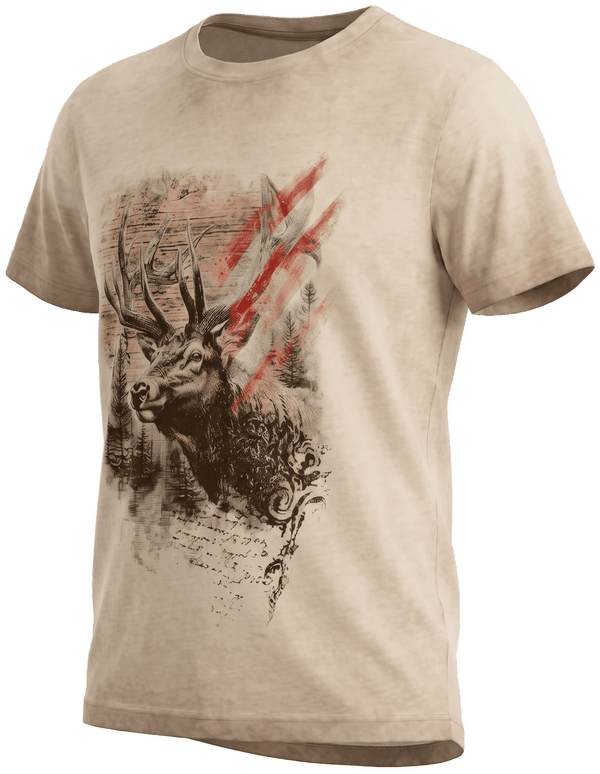 MANNI KIDS AUSTRIA Kinder-Shirt Beige Vorderansicht in Trageform – Hangowear