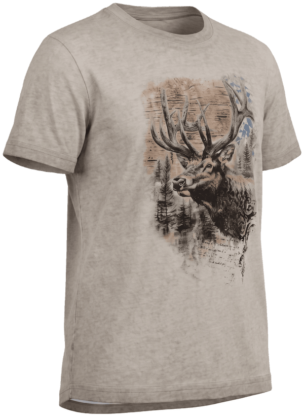 MANNI KIDS BAVARIA Kinder-Shirt Beige Vorderansicht in Trageform – Hangowear