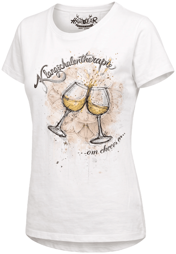 MARGA Damen-Shirt Weiß Vorderansicht in Trageform – Hangowear