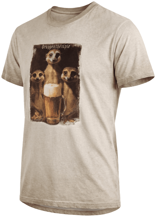 MARINO Herren-Shirt Beige Vorderansicht in Trageform – Hangowear
