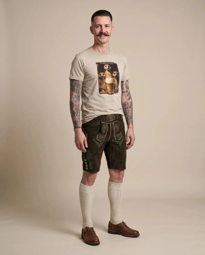 MARINO Herren-Shirt Beige am Model, Vorderansicht – Hangowear