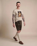 MARINO Herren-Shirt Beige am Model in Bewegung – Hangowear