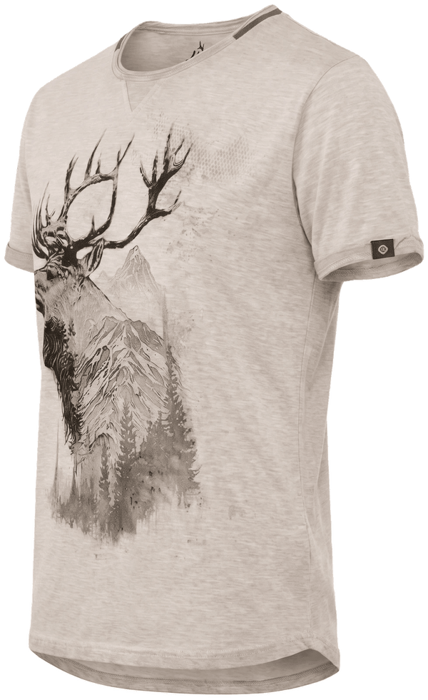 MARLON Herren-Shirt Beige Vorderansicht in Trageform – Hangowear