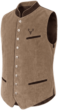 MARVIN Herren-Weste Beige Vorderansicht in Trageform – Hangowear