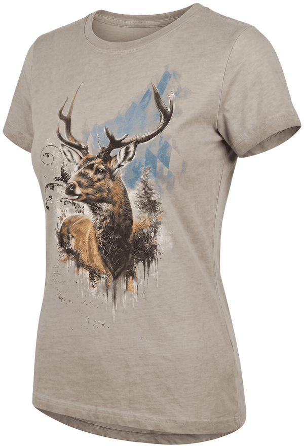 MATILDA KIDS BAVARIA Kinder-Shirt Beige Vorderansicht in Trageform – Hangowear