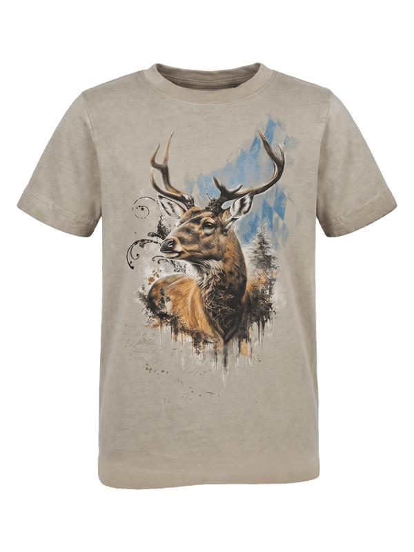 MATILDA KIDS BAVARIA Kinder-Shirt Beige Vorderansicht – Hangowear