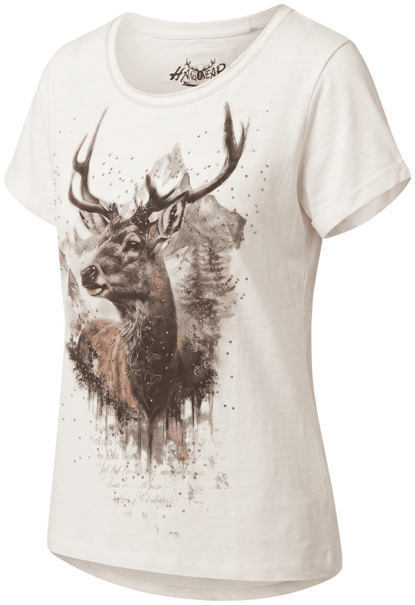 MATILDA Damen-Shirt Offwhite Vorderansicht in Trageform – Hangowear