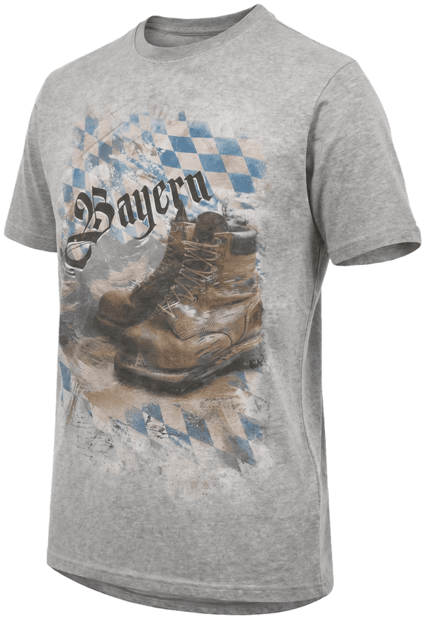 MATTEO BAVARIA Herren-Shirt Grau Vorderansicht in Trageform – Hangowear