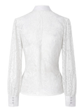 MAYRA Damen-Trachtenbluse Weiß Rückansicht – Hangowear