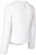 MELBA Damen-Bluse Offwhite Rückansicht in Trageform – Hangowear