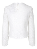MELBA Damen-Trachtenbluse Offwhite Rückansicht mit Knopfschlitz – Hangowear