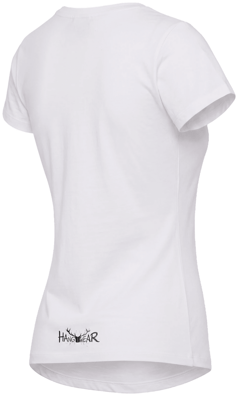 MELITTA Damen-Shirt Weiß Rückansicht in Trageform – Hangowear