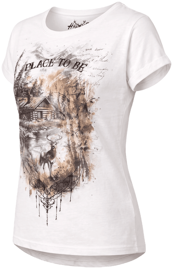 MELODY Damen-Shirt Offwhite Vorderansicht in Trageform – Hangowear