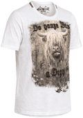MERLIN Herren-Shirt Weiß Vorderansicht in Trageform – Hangowear