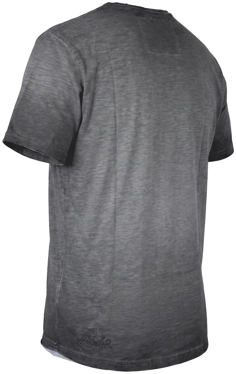 MIKA Herren-Shirt Grau Rückansicht in Trageform – Hangowear