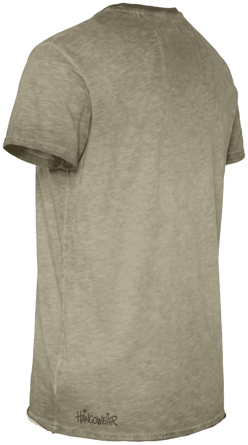 MILENKO Herren-Shirt Oliv Rückansicht in Trageform – Hangowear