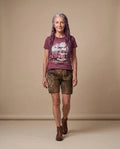 MILLA ROT Damen-Shirt Weinrot am Model in Bewegung – Hangowear