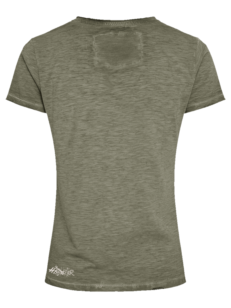MILVA Damen Trachten-Shirt Dunkelgrün Rückansicht – Hangowear Trachtenmode