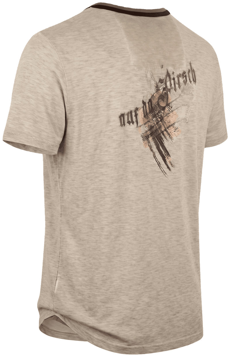 MIRKO Herren-Shirt Greige Rückansicht in Trageform – Hangowear