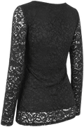 MISTY Damen-Shirt Schwarz Rückansicht in Trageform – Hangowear