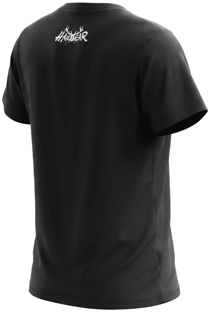MONTY KIDS Kinder-Shirt Schwarz Rückansicht in Trageform – Hangowear