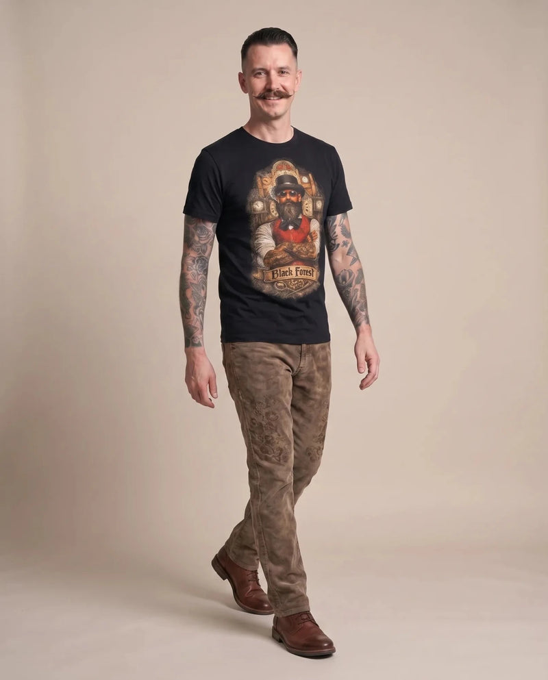 MORTEN Herren-Shirt Schwarz am Model in Bewegung – Hangowear
