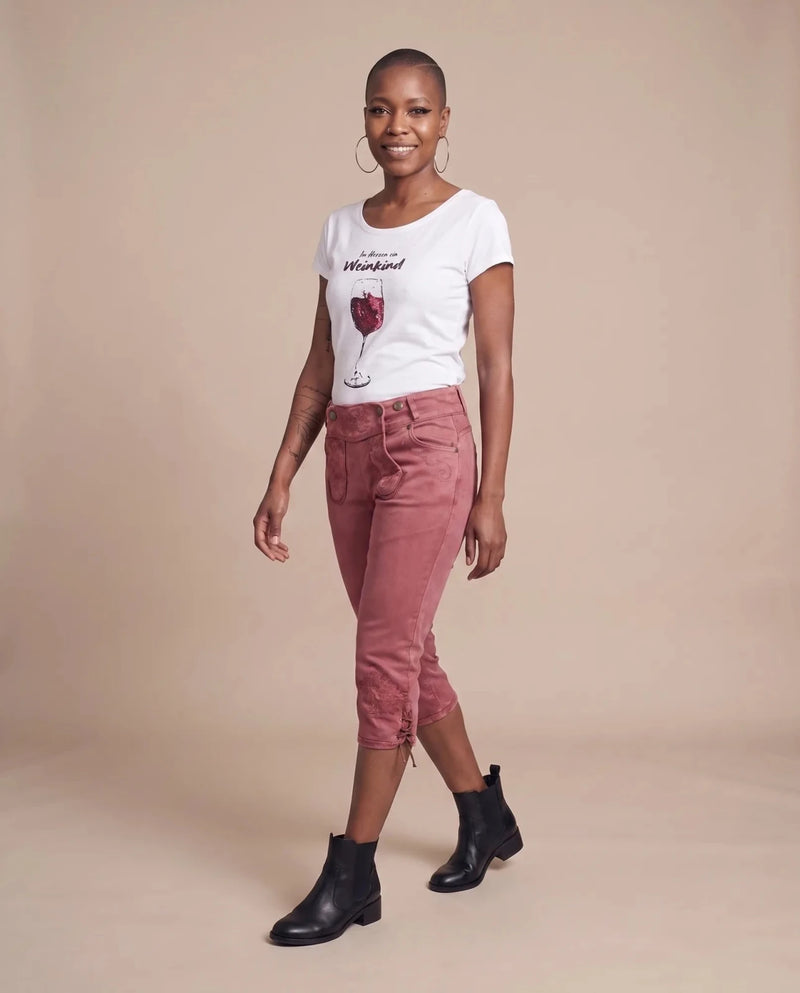 OVIDA KNIEBUND Damen-Hose Pink am Model in Bewegung – Hangowear