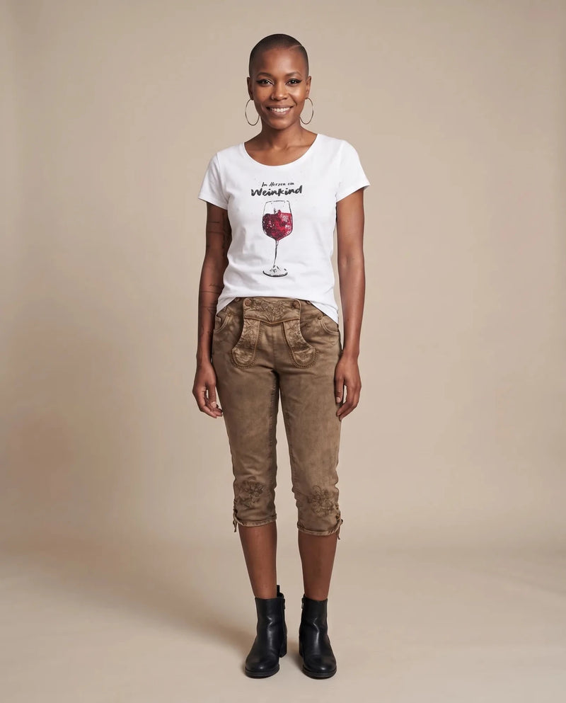 OVIDA KNIEBUND Damen-Hose Schlamm am Model, Vorderansicht – Hangowear