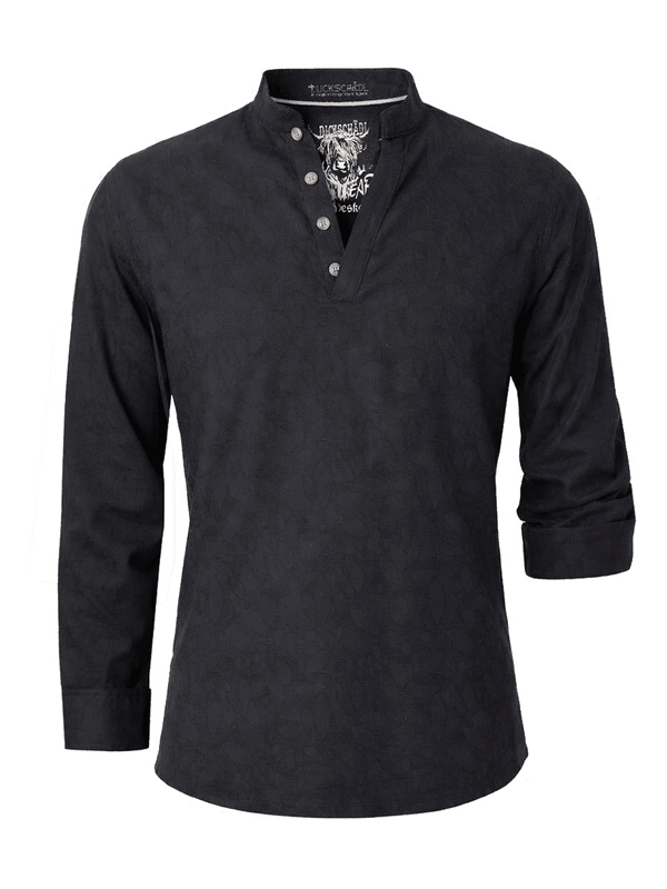 PERO Herren-Hemd Schwarz Vorderansicht – Hangowear