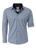 PLACIDO Herren-Hemd Blau Vorderansicht – Hangowear