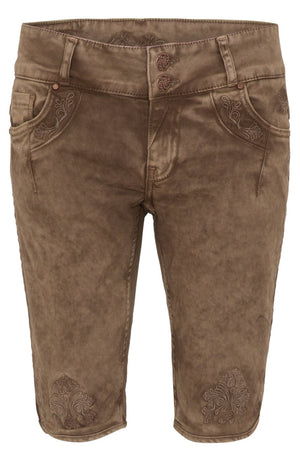 HENDRINA BERMUDA Vegane Lederhose Damen – Hangowear Trachten-Bermuda für Oktoberfest