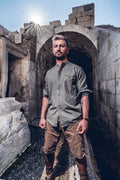 RALKO Vegane Lederhose Herren – Hangowear Kurze Trachten-Jeans für Oktoberfest & Volksfest